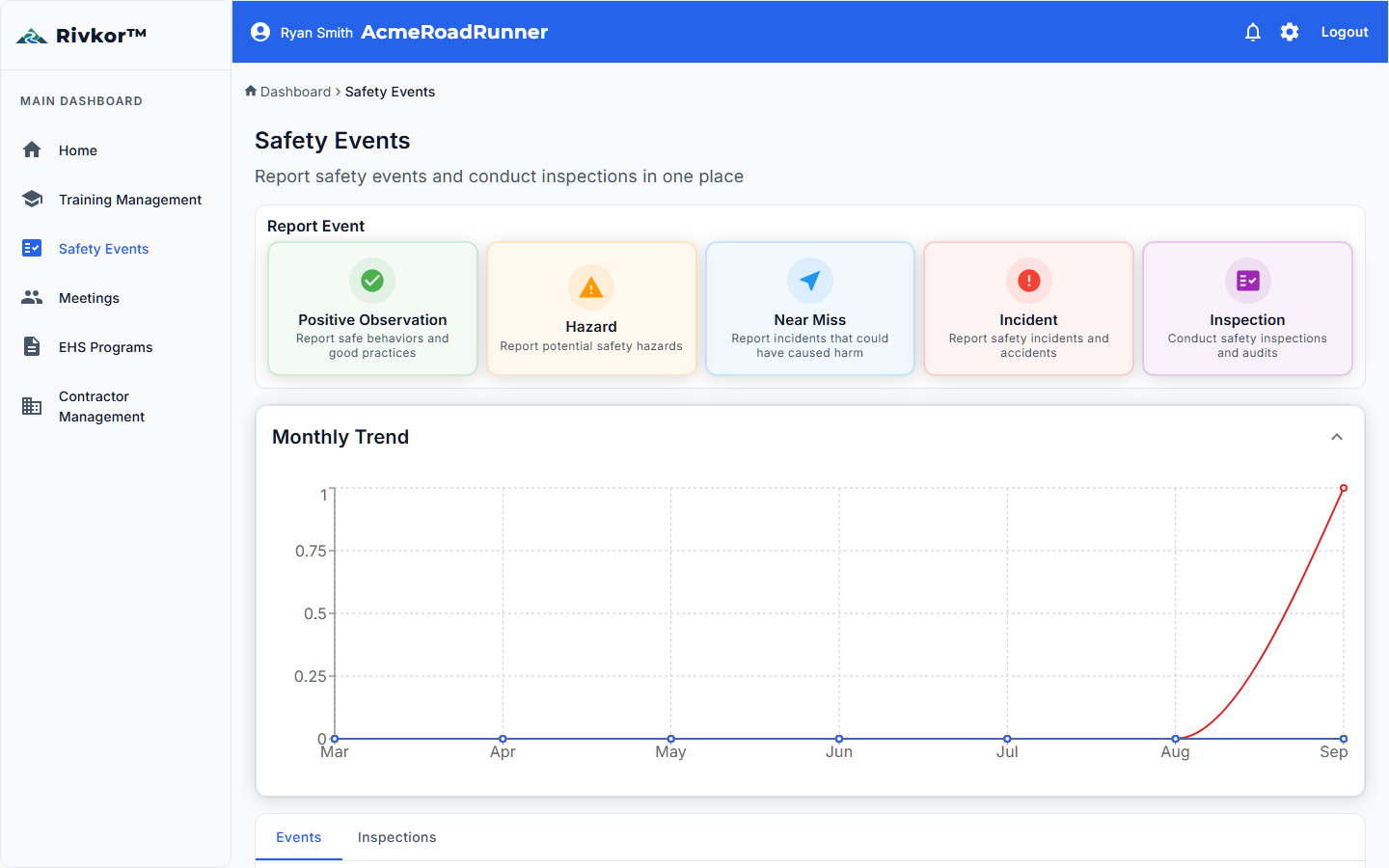 Mobile incident report form showing offline capture, photo attachments, and event categorization